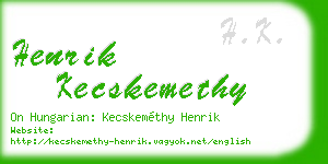 henrik kecskemethy business card