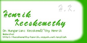 henrik kecskemethy business card